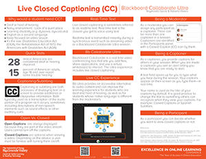 Live Closed Captioning With Blackboard Collaborate Ultra  