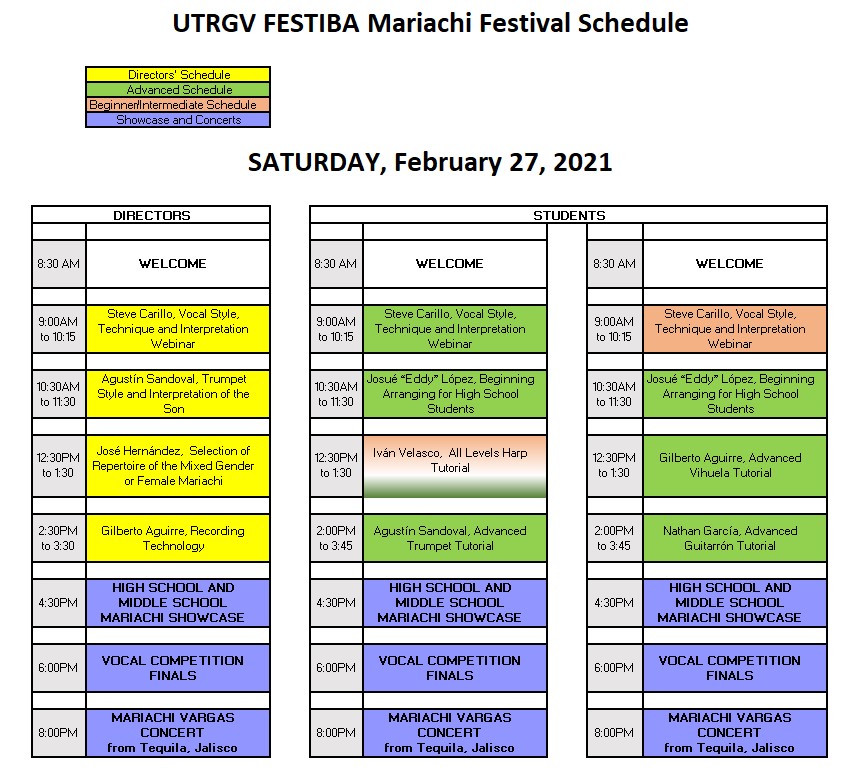 mariachi Feb. 27 schedule