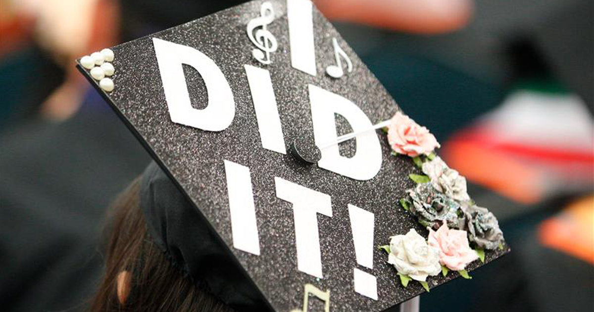 Graduation Cap that says I DID IT from a UTRGV Student