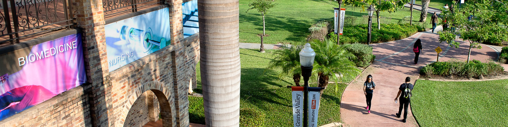 Looking down from building out the outside of campus.