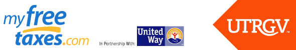 Logos: My Free Taxes, United Way, UTRGV