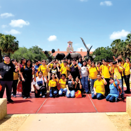 Cohort students visit college campus