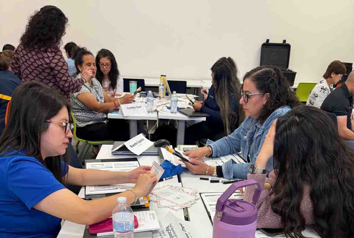 math teachers using calculators during professional development