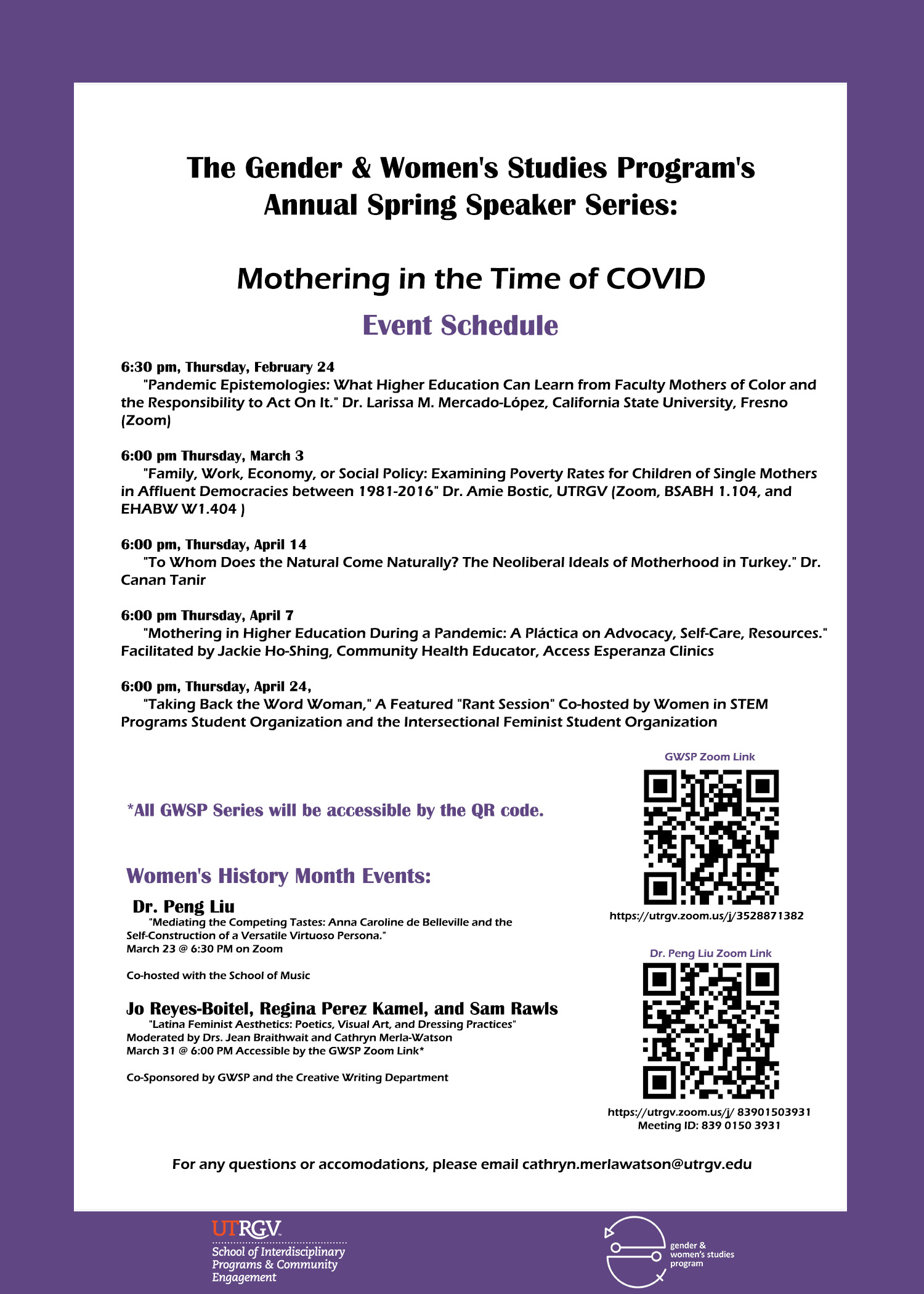 Gender & Women's Studies Program's Annual Spring Speaker Series: Mothering in the Time of COVID
