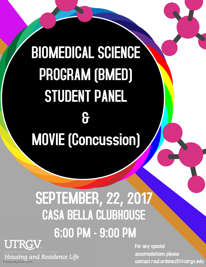 Biomedical Science Program (BMED) Student Panel and Movie on September 22, 2017