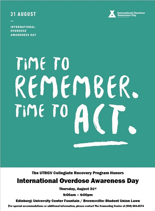 Time to Remember, Time to Act - International Overdose Awareness Day August 31 2017