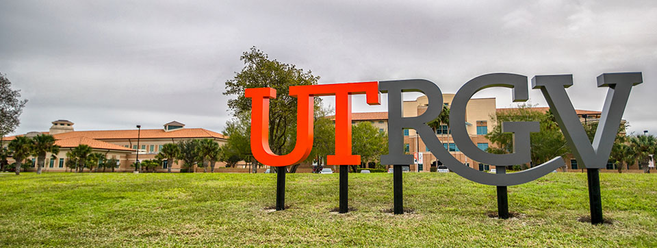 UTRGV logo building sign