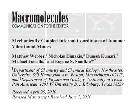Macromolecules Article: DOI: 10.1021/ma100915u Mechanically Coupled Internal Coordinates of Ionomer Vibrational Modes