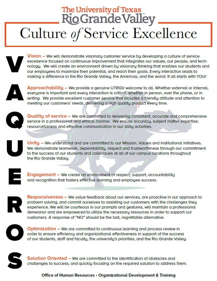 Service of Excellence Flyer