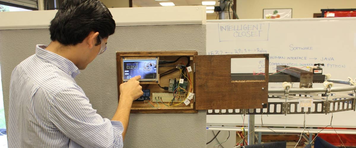 UTRGV engineering student in engineering laboratory