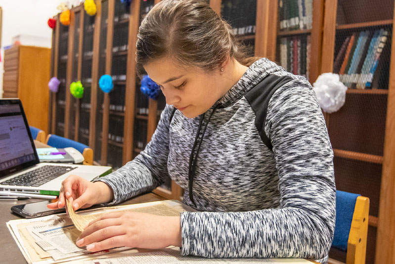 Student at University Library