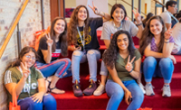 Image of from left to right, Dr. Kelly Scrivner, Dr. Maggie Hinojosa, Dr. Ala Qubbaj, Fariha Ahmad, and Alicia King.