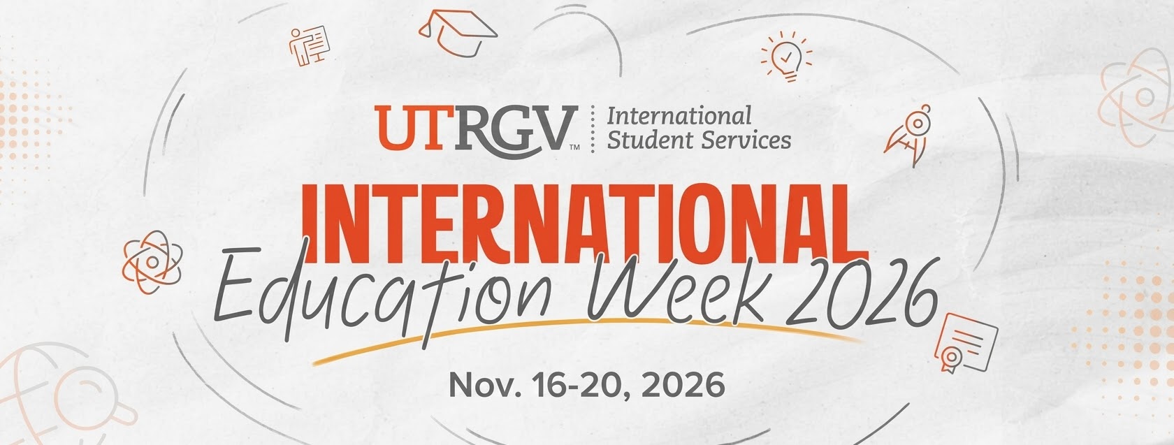 Banner for International Education Week November 16-20 2026