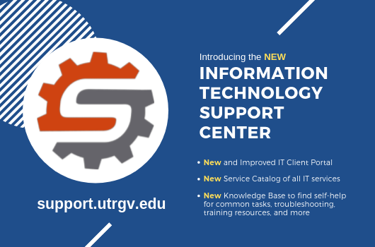 The NEW IT Support Center is now available! post content graphic.
