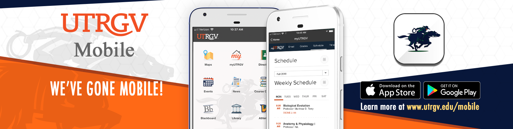 Download the UTRGV mobile app on the App Store and Google Play