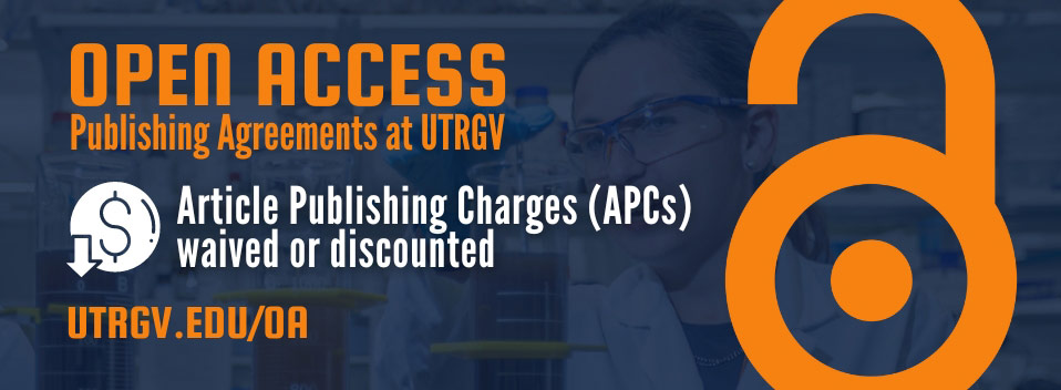 Open access publishing agreements at UTRGV. Article publishing charges waived for discounted!