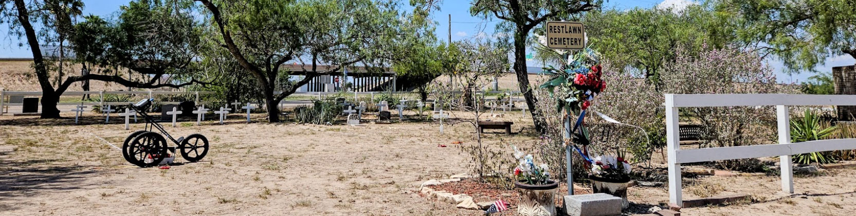 Conducting ground penetrating radar (GPR) survey at the Restlawn African American Cemetery in Edinburg, Texas Page Banner 
