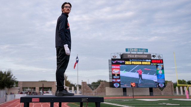 Music Maker Profile - Paul Farris directing the band at Pigskin Jubilee