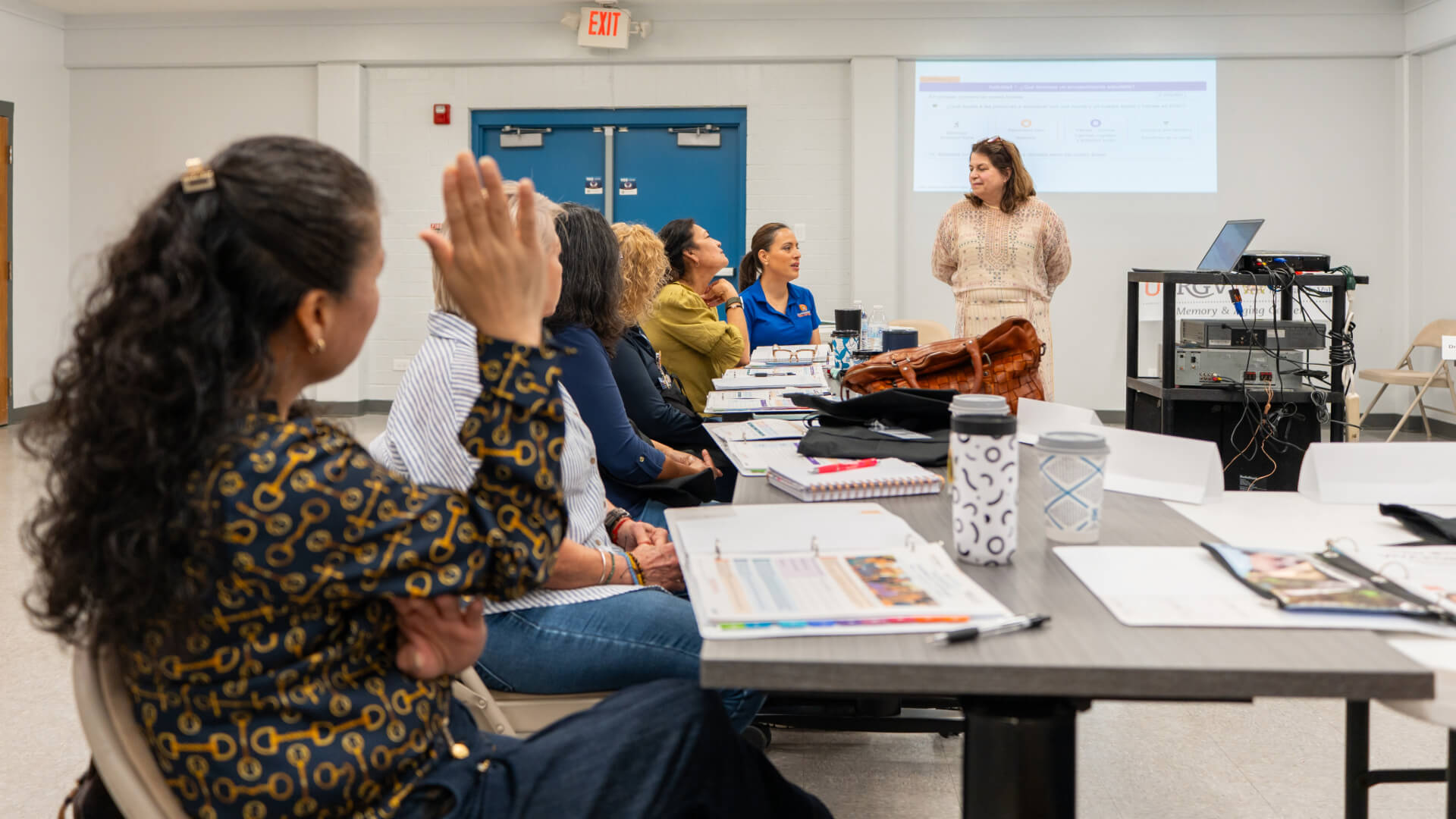 Community members and researchers participate in a collaborative discussion on healthy aging and Alzheimer's care initiatives.