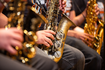 Photo of saxophones