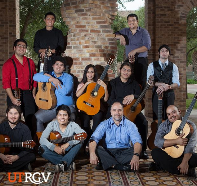 UTRGV Students Holding Guitars