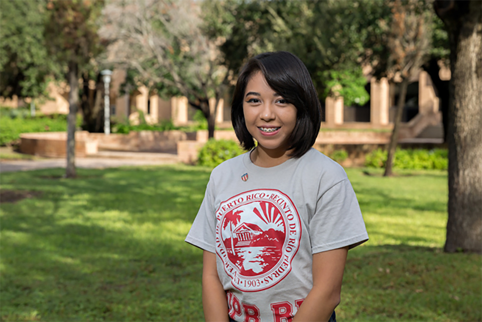 Michelle Hernandez, a UTRGV junior majoring in education, had no idea when she set off on a study abroad trip to Puerto Rico in August that she would be trapped there by not one, but two devastating hurricanes. Irma and Maria left the island, its residents and its wildlife in critical distress, but Hernandez turned adversity into something positive, rescuing 90 exhausted, frightened birds during her time there. (UTRGV Photo by Paul Chouy)
