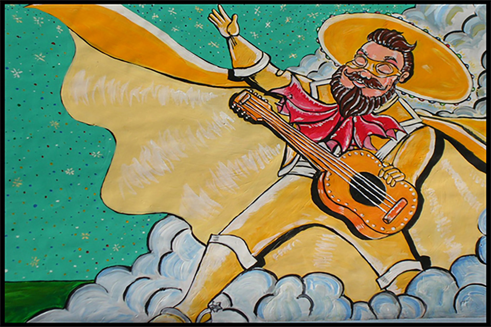 An illustration from UTRGV legacy alumnus Xavier Garza’s award-winning book, Charro Claus and the Tejas Kid (2010). Illustrations for the book are by the author. (Courtesy photo provided by Xavier Garza)