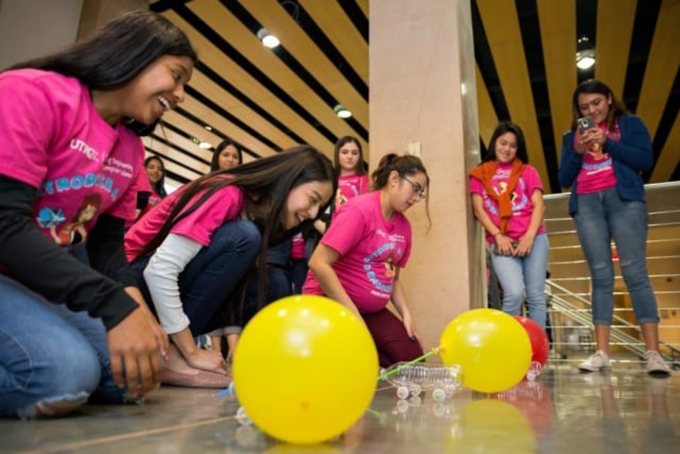High school students from Weslaco and Progreso raced balloon-powered cars