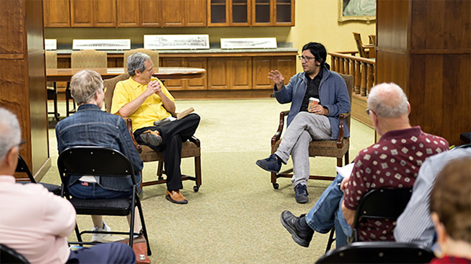 Celebrated Chilean author Alejandro Zambra was at UTRGV’s Edinburg Campus on March 1 to participate in FESTIBA 2018, the university’s annual celebration of letters. His novel, ‘Ways of Going Home,’ was selected as this year’s NEA Big Read book for discussion during the festival’s NEA Big Read open panel discussion, led by UTRGV’s Dr. Steven Schneider. Zambra discussed the elements of prose and genre, as well as his cultural, political and literary influences, during an open panel discussion in the Shary Room of the UTRGV Edinburg Library. (UTRGV Photo by Paul Chouy)