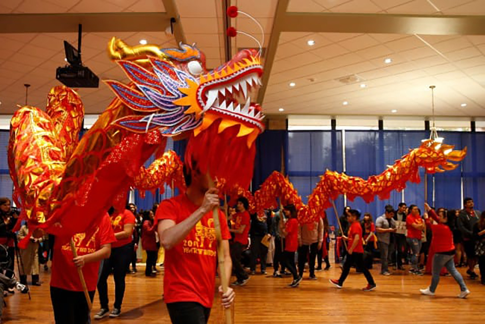 The theme for this year’s Chinese Lunar New Year celebration, held Feb. 22 at the UTRGV Edinburg Campus, was “The Year of the Dog.” Organized by International Admissions and Student Services, this is the third year UTRGV has hosted a special Lunar New Year celebration for its students. Volunteers from the department, and from the Association of National Students, the Chinese Language and Culture Association and visiting scholars made the event possible. The festival included a traditional Chinese meal, a dragon dance, games, live musical performances, a wishing tree station and a Chinese and Korean calligraphy table. (UTRGV Photo by Paul Chouy)