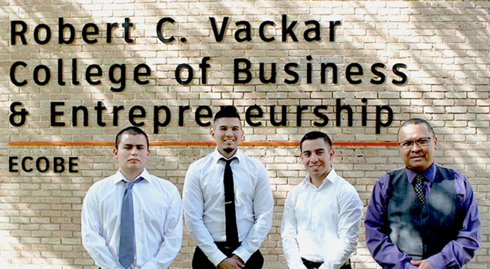 A team of three UTRGV undergraduate business students recently beat out more than 500 teams from 37 countries to capture their first championship win in the 15th annual CME Group Trading Challenge. 