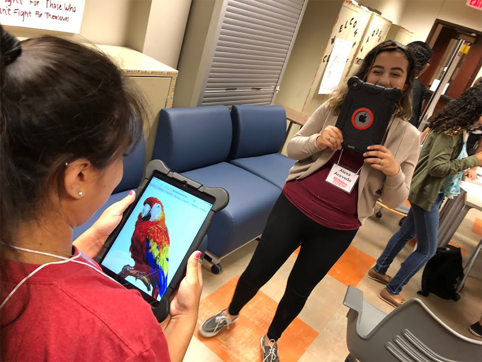 Area students recently participated in team-building exercises and learned how to use new technology, like iPads, commonly in use in modern classrooms, during UTRGV’s Those Who Can, Teach program. The two weeklong summer camps hosted 60 high school students from Valley school districts, in activities designed to help high school students explore the possibilities of a career in education. (UTRGV Photo Courtesy of the Those Who Can, Teach Program) 