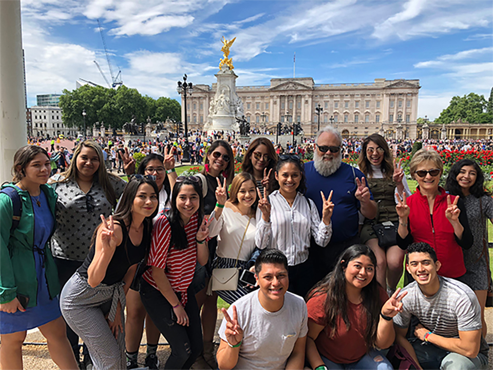 A group of 14 UTRGV Study Abroad students spent three weeks in the United Kingdom in June, traveling to key locations in Scotland and England. Their course of study was Family and Disability (REHS 3320) under the direction of Dr. Bruce Reed, UTRGV professor of Rehabilitation Services and Counseling and director of the School of Rehabilitation Services & Counseling.It was assisted by Dr. Joan Reed, lecturer III within the UTRGV. Aside from their studies, students were able to visit some of the United Kingdom’s most acclaimed points of interest, such as theScottish Highlands, Edinburgh Castle, Loch Ness, Glasgow, Westminster Abbey, the Tower of London, Oxford University, Cambridge University, Stratford-upon-Avon (the birthplace of William Shakespeare), Buckingham Palace (shown here) and, of course, Stonehenge. (Courtesy Photo)