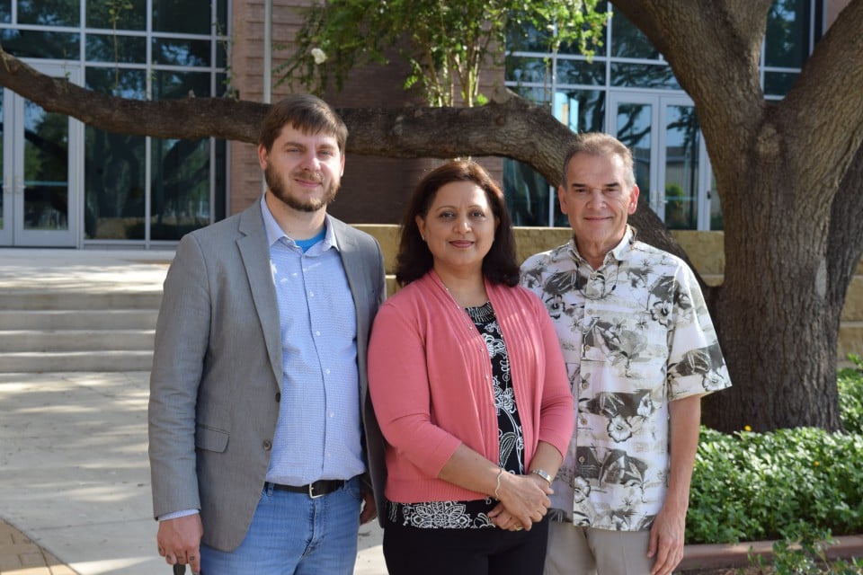 Seen here are Dr. Michael Barnes (at left), CEO of TeacherTalent and lead instructor; Jayshree Bhat, director of Continuing Education at UTRGV; and Adrian Esparza Sr., Gateway America, who has already applied to the program. 