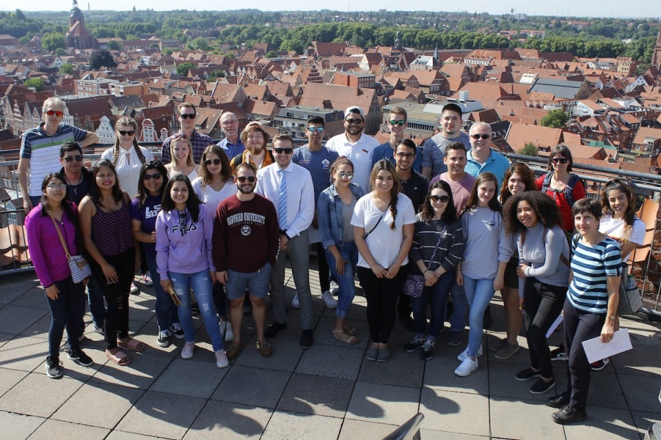 Group of student and professors in Lüneburg, Germany