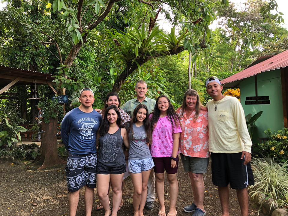 A group of students from The University of Texas Rio Grande Valley spent two weeks in Costa Rica as part of a study abroad English course called “Living, Reading, Writing Nature.” The course, a special topics class taught by Pamela Herring, a lecturer in the UTRGV Department of Writing and Language Studies, is in its eighth year and centers on assigned readings, two written by Jack Ewing, co-founder of the Hacienda Barú National Wildlife Refuge, where the students stayed. Hacienda Barú, a private nature reserve with 830 acres of protected forest, mangrove and seashore, allows students to participate in hands-on activities like swimming near the base of waterfalls, tree climbing, overnight camping in the jungle, and the “Monkey Challenge,” an obstacle course in the trees. (Courtesy Photo)