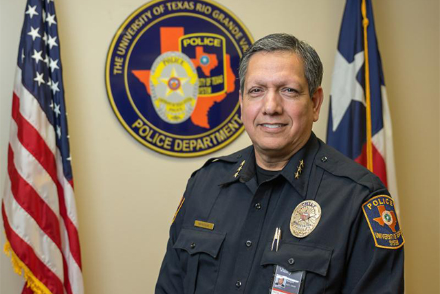 Raul Munguia, Chief of Police for UTRGV, on Thursday, March 15, 2018 at the Police & Parking Services building in Edinburg, Texas. Chief Munguia was recently named Chief of the Year by UT System. (UTRGV Photo by Paul Chouy)