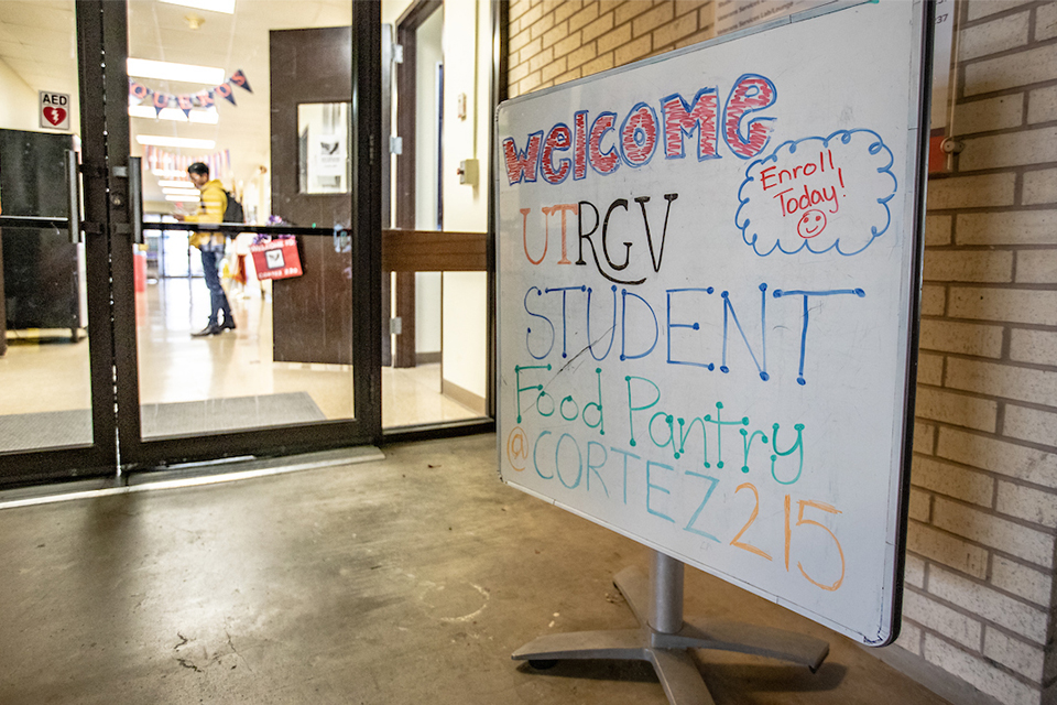 UTRGV Student Food Pantry on the Brownsville Campus is located in the Cortez Building (TSC Campus), Room 215. (UTRGV Archive Photo by David Pike)