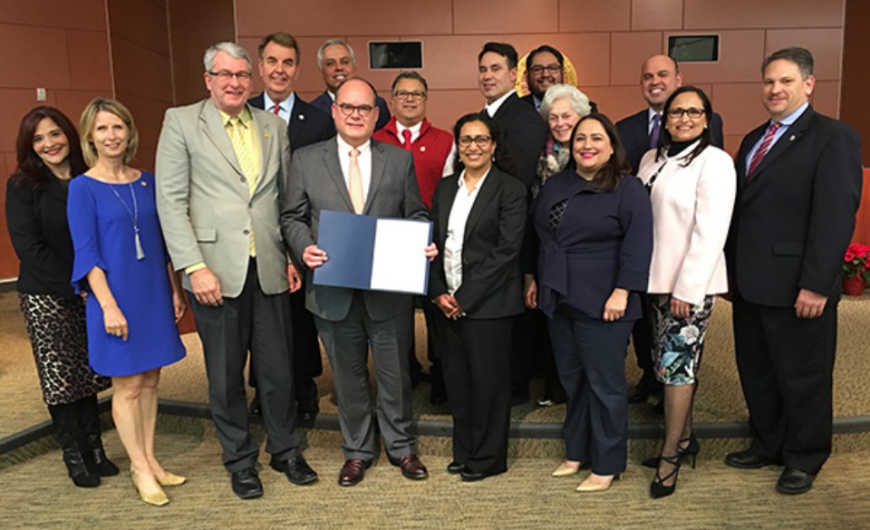 The University of Texas Rio Grande Valley and Harlingen Consolidated Independent School District representatives.