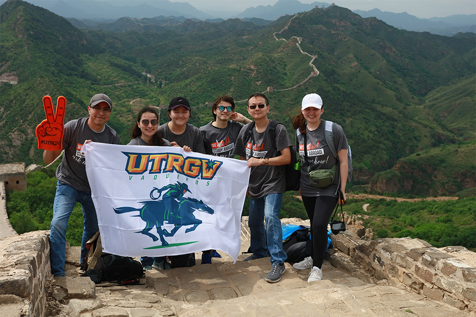 Study abroad students from The University of Texas Rio Grande Valley pose at the Great Wall of China during their educational journey where students immersed themselves in the culture while learning a new language, digital photography and interning at global advertising agencies during the summer. This was the third year, UTRGV has provided students with a chance to study abroad in China.