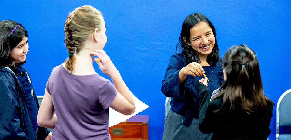 UTRGV theatre alumna Maria Alvarado says the stage is a second home for her, a place where she can express her love for the performing arts. Originally from Irapuato, Guanajuato, Mexico, she graduated from UTRGV in 2017 with a Bachelor of Arts in Theatre and a concentration in Performance, and now works at the Pharr Community Theatre, directing acting workshops. Her bachelor’s degree let her pursue a career that allows her not only to perform, but also to teach others what theatre and performing are all about. She started working as a substitute teacher for the Edinburg school district in December 2017. (UTRGV Photo by Paul Chouy)