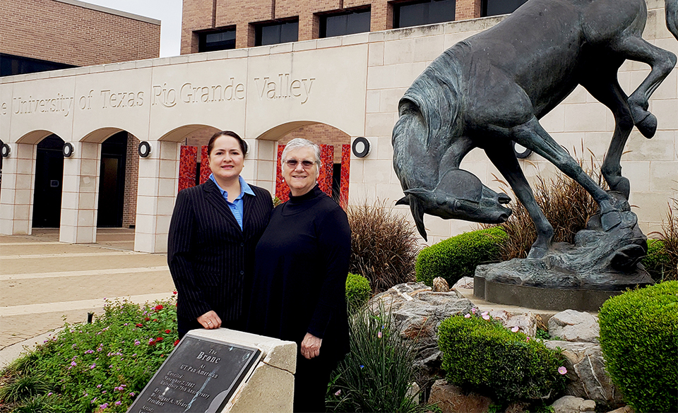 The UTRGV Office of Professional Education and Workforce Development is launching several Executive Education programs to address the complexities of leading an organization in today’s fast-changing world. The first program will be the Executive Certificate in Nonprofit Leadership, designed as a hybrid course of online content paired with in-class review sessions and hands-on exercises. Instructors include Zoila Zambrano (at left), a UTRGV doctoral student pursuing a PhD in International Business with a concentration in Marketing; and Dr. Elaine Hernandez (at right), managing community-based projects in the nonprofit sector. (Courtesy Photo)