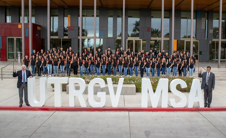 The youngest graduates at UTRGV Spring Commencement ceremonies were area high school students enrolled in the university’s Math and Science Academy. Seventy-nine MSA students walked across the stage Friday, May 10, and Saturday, May 11, in Brownsville and Edinburg to accept their high school diplomas, along with two years of college credits they earned in the MSA program. Fifty-one of the 79 MSA grads will continue their education at UTRGV. (UTRGV Photo by David Pike)