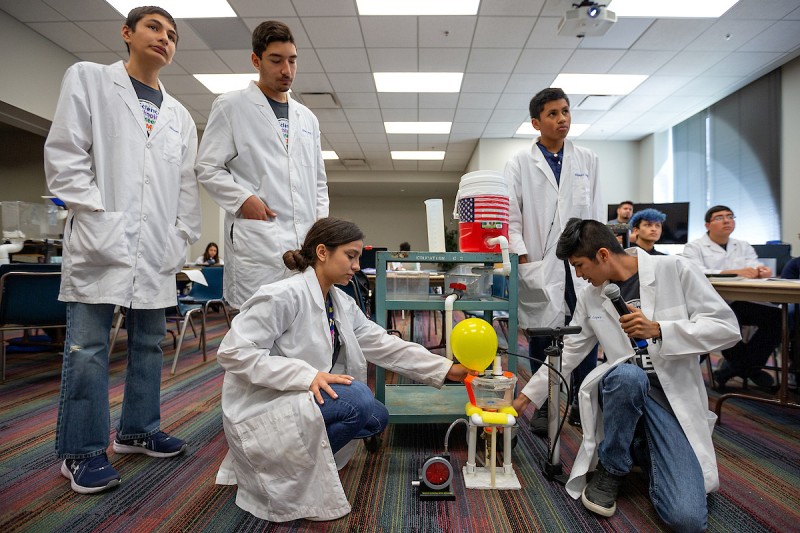JSTEM Summer Program, students learn how to solve a real-world, original research problem by collaborating on building water biofiltration systems.