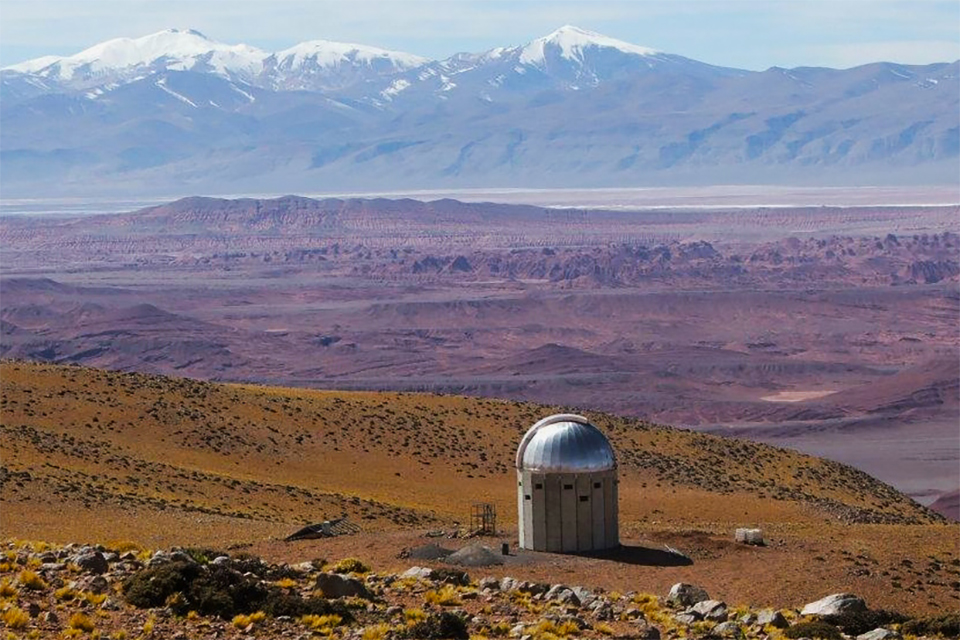 The Observatory at Cordón Macón, in the remote Atacama region of northwestern Argentina, which houses the state-of-the-art TOROS research telescope and camera, at one of the best astronomical sites on earth. (Photo by Horacio Rodriguez, IATE)