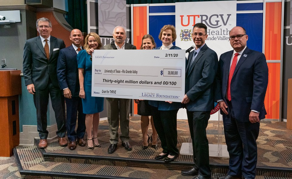 Valley Baptist Legacy Foundation presented UTRGV with a $38 million gift