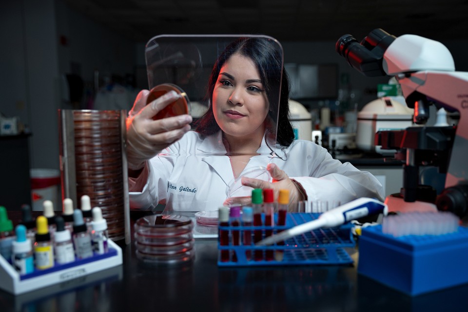 Jo-Ann Galindo, a UTRGV clinical laboratory sciences student from Rio Grande City