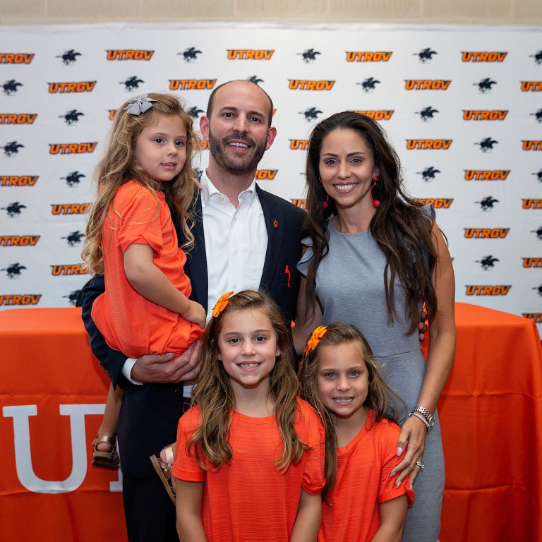 Chasse Conque and his wife, Lisa, and three daughters, Julianna, Sydney and Adeline.