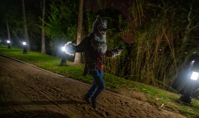 student wearing a werewolf costume at UTRGV