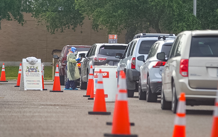 In March, the UTRGV School of Medicine, through UT Health RGV, opened drive-thru, on-campus locations offering COVID-19 screenings to the UTRGV community and the public. (UTRGV Photo by David Pike)